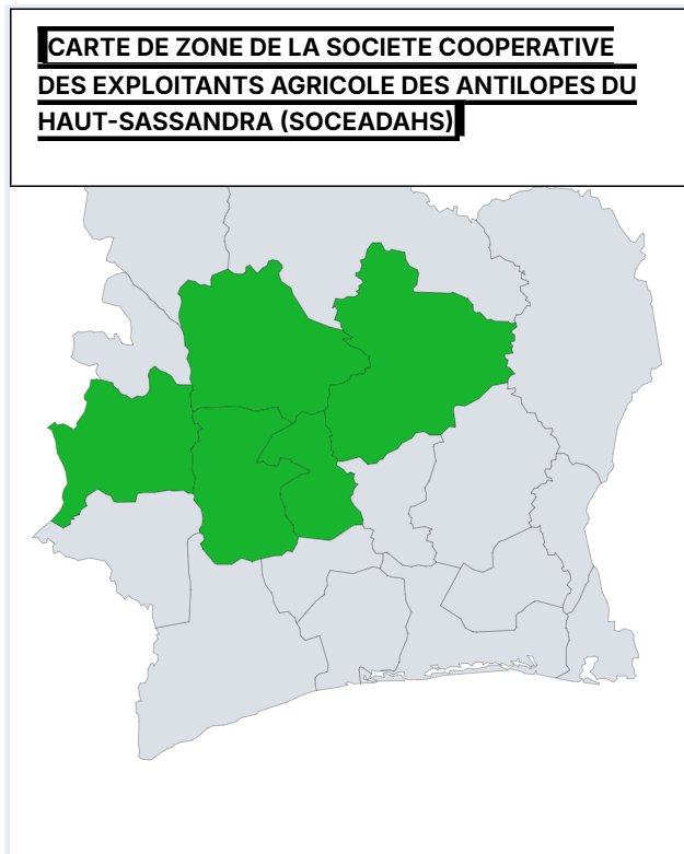 Carte SOCEADAHS: Zones Agricoles et Écosystèmes en Haut-Sassandra